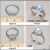 Jewelry Settings New Pearl Ring Accessories 925 Sier 10 Styles For Women Mounting Rings Adjustable Size Diy Gift Drop Delive Dhgarden Dhubx