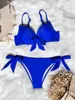 Sexy Front Bow Knot Push Up Bikinis Two Peças