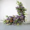 Fleurs décoratives Luxury Purple Plant artificiel Triangle de fleurs de fleur mariage arc floral arc arc routier