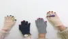 Fem fingrar handskar japanska kvinnor roliga nagelmönster broderier vinter varmt förtjockar faux ull cykling som kör fast färg mittens8524829