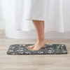 Carpets non glissant paillasson gris chien imprimé de bain de cuisine de cuisine de cuisine extérieur flanelle moderne décor moderne