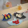 Vassoi di tè cinese ceramico ginkgo foglia di frutta torta vassoio secco Cena creativa giapponese