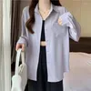 BLOSAS FURANAS CHIFFON FULS Camisa blanca de la moda coreana