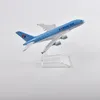 Jason Tutu 16cm корейский воздушный Airbus 380 модель самолета модель модели самолета Diecast Metal 1/400 Scale Scale Drop 240328