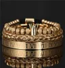 3pcs set Luxury Roman Royal Crown Charm Bracelet Men Stainless Steel Geometry Pulseiras Open Adjustable Bracelets Couple Jewelry G1767106