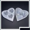 Molds 3D Heart Sile Mold 3 Cavity Cutting Surface Shape Resin Mod Jewelry Making Drop Delivery Tools Equipment Dhirw