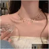 Chokers Choker Vintage Жемчужные ожерелья для женщин мода двойная цепь маленькая любовь сердце подвесное ожерелье для ювелирных украшений подарки OT6F9