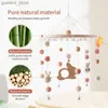 Mobiles# Baby houten bed bell haakkonijn hanger hangende rammelaar speelgoed hanger wieg mobiel bed klok houten speelgoed houder armbeugel jeugd geschenken y240412