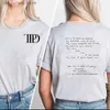 T-shirt femminile The Torged Poets Department Ephas ERAS TOUR MERCH TTDP Thirt Alls Fair in Love and Poetry T-shirts Presidente Strtwear T240412