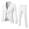 Men's Suits Blazers MenS Suit Slim 3 Piece Suit Business Wedding Party Vest Pants Coat Casual Solid Blazers Coat Jacket Luxury