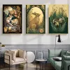 Cavo vintage Cavo Deer Fox Mouse Wildlife Tela Stampato Poster murale Animali retrò Animali Wall Art Soggio