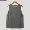 Incerun Tops 2024 koreanische Herren im koreanischen Stil Dünne Stricktops Casual Streetwear Männlich männliche All-Match-Einfache Westen S-5xl 240329