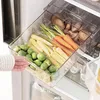 Opslagflessen keukenkast organisator pantry houder koelkast lade voedsel doos transparante vriezer groentaatverdeler container