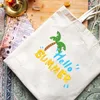 Storage Bags Beach Coconut Tree Student Canvas Bag Women's Leisure Commuter Large Capacity Fabric Simple And Versatile Shoulder