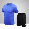 Calças masculinas com camiseta apertada Conjunto de ginástica Top de ginástica com calças de praia 2pc Roupa de moda esportiva de secagem rápida 5xl Roupas 5xl