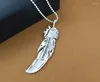 Naszyjniki wiszące 925 srebrne srebrne Virgin Mary Feather Naszyjnik moda biżuteria Colgantes Bijoux Pendendif vintage etniczni mężczyźni kobiety