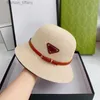 Sommer Fashion Woman Eimer Hut Designer Strohhut Strand Reisen Damen Sonnencreme Sonnenkappe für Männer Frauen Grasgeflecht Dome kleine Randkappen