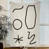 Koce nordycka czarno-biała dwustronna wełniana koc rzut graffiti Abstract dzianina okładka kolanowa