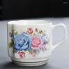 Filiżanki spodki europejskie pastoralne ceramiczne ręcznie malowane przeciwpaczanie kawy kubek kubek prosty herbata domowa biuro woda filiżanka kreatywna teacup