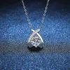 Sterling Sier S925 Pendant 1 D-color Mossan Diamond Necklace Female Platinum Plated Heart to Heart Love Mossan Stone Necklace Pendant