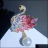 Pinnen, broches luxueuze zirkon parelbroche voor vrouwen imitatiepennen 3 kleur kristal sieraden blikje kerstcadeau drop levering dhdwr