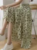 Realeft Flower Printing Aline Skirts Bohemia 2023 Summer Spring High Waist Womens Midi Length 240408