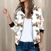 Women's Jackets Womens Casual Daily Lightweight Zip Up Jacket Floral Print Coat Stand Short Sports Outwear Zipper Trendy Tops