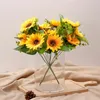 Fleurs décoratives Bouquet de tournesol artificiel Ornement Ornement Party de mariage POPS Festival Festival Home Decoration