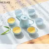 Teaware Sets Style Celadon Tea Set Teapot Cup Lid Bowl Travel Convenient Office Household Drinking Utensils NLSLASI