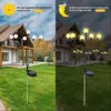 New 1-4Pcs Solar Firefly Outdoor LED Waterproof Sunlight Powered Landscape Lights Lawn Garden Decor Light