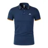 2024 Lindeberg Golf Shirt Camisa de pólo de luxo de luxo de secagem rápida camiseta de lapela respirável Homens de manga curta Homens de verão 240412