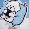 Tapis 90x100cm dessin animé chien mignon flocage de tapis filles décoration décoration art aire de chevet tapis anti-glissement tufted
