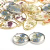 2st Plat Pressed Clear Forget-Me-Not REAL Natural Torked Flower Harts Charms Hibiscus Daisy Petal Pendant For Smycken Making