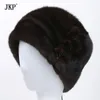 Basker Russian Winter Fur Hat For Women äkta Mink Cap med blomstil 2024 Varm av hög kvalitet eleganta damer DHY-64