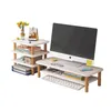 Organisateur de bureau Organisateur Ordinateur Bureau de bureau Booster Stand Study Makeup Supply Office Supplies Wooden Shelf Bureau Rangement Divers Rangement