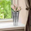 Vases 2 Pcs Retro Tin Barrel Vase Interior Design Flower Buckets Flowers Metal Iron Galvanized Household Decor