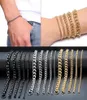 3mm11mm Mens 14K Gold Plated Women Cuban Link Chains Stainless Steel Curb Bracelet Silver Black Color Wrist Bracelets Gift276W76205538189