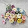 Flores decorativas 10pcs/lote 5 cabeças rosa rosa artificial flor flor hedan haven background bensation Fake Party home decoração rosas