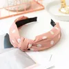 2024 En gros de la grille européenne Cross Knot Girl Hair Accessoires Hot Vente jolie dame Imprimer Tissu Band Fashion Soft Color Girl Women Hair Band