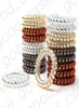 Plated Metal Punk Telephone Wire Cord Hair Band Coil Elastic Bright Silver Rubber Bands Scrunchies Hair Ties Pony Tail Holder Jewe9697677