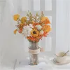 Decoratieve bloemen 1set bruiloftspullen eucalyptus gras natuurlijk gedroogd kerstboeket huis woonkamer decoratie accessoires