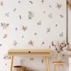 Boho Flowers Wall Stickers наклеек акварель спальня гостиная домашняя декор Art Ecofreenly Съемные наклейки ПВХ фрески 240410