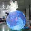 air ship to door 26ft 8m Led lighting inflatable spaceman astronaut with moon model balloon