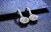 Round Brilliant Cut 1 Diamond Test Pastcolor Princess Moisanite Silver 925 Boucles d'oreilles de pierre précieuse originales5561059