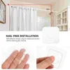 Shower Curtains 4 Pcs Hook Bracket Tension Curtain Rods Home Holders Practical Mounts Durable Abs Supplies Adhesive Hooks