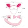 Söt tecknad plysch Little Pig Hair Hoop Pink Pig Ear Headband Scenario Drama Performance Hair Card Washing Pig Hair Accessories