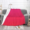 Blankets Red Deep Pink Blanket Gradient Colorful Fleece Flannel Summer Breathable Lightweight Thin Throw For Home Rug Piece