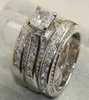 925 Sterling Silver White Clear 5A CZ Stones Wedding Bridal Rings Rings Dimensioni 5112037899