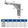 8/10/12/14inch Ayarlanabilir Duvara Monte Üçgen Katlama Açısı Braket Tezgah Masası Raf Braket Mobilya Ağır Destek Donanımı