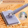 Mini Mop Mop, совместимая с полотенцами для лица Специфика, 360 ° Верновая телескопическая система очистки домашнего пола для окна 240412